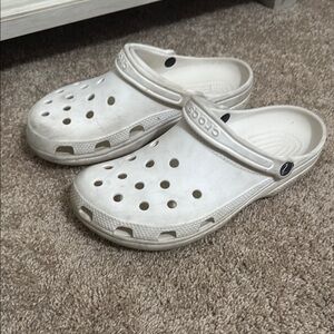 Mens White Crocs Clogs, size 11